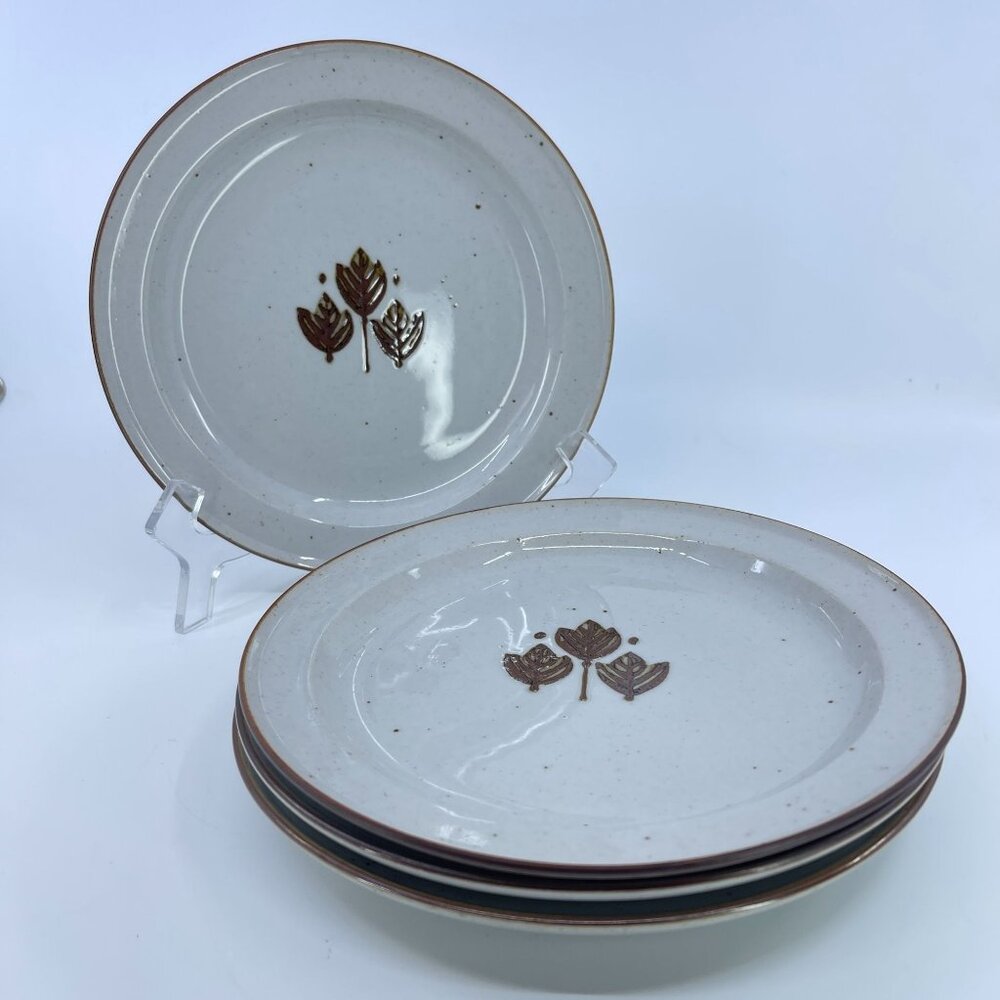 vintage berkeley house "ingrid" salad plate stoneware leaf pattern set of 4